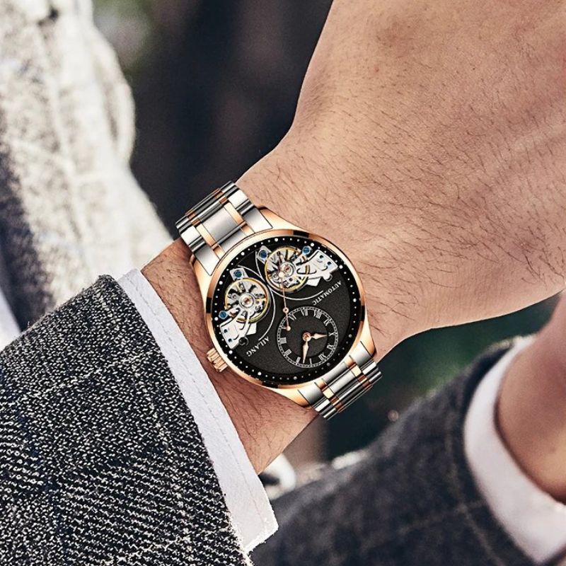 Double tourbillon luminous mechanical watch