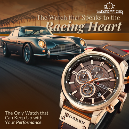 Elegant Quartz Watch with Leather Band