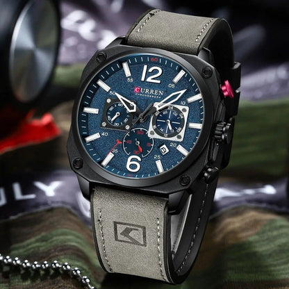 Business leather quartz wristwatch