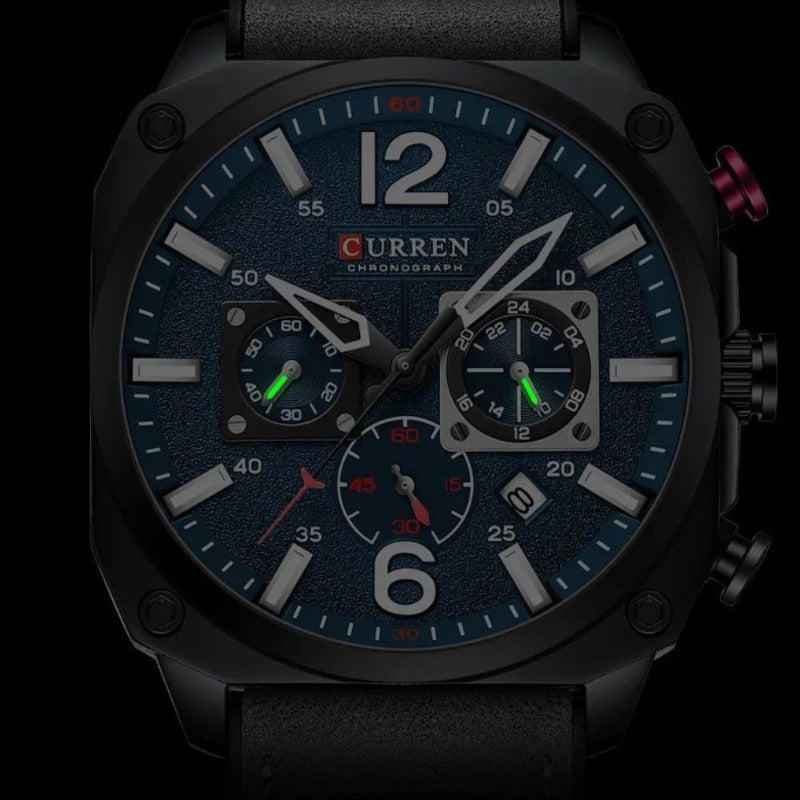 Business leather quartz wristwatch