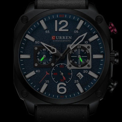 Business leather quartz wristwatch