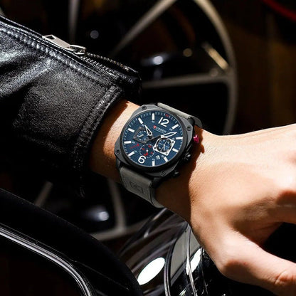 Business leather quartz wristwatch