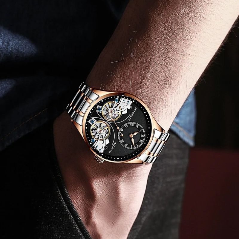 Double tourbillon luminous mechanical watch