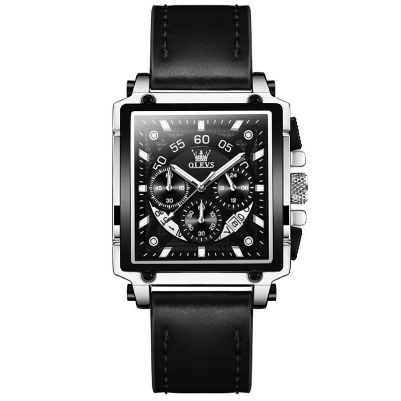 Fashion square dial chronograph watch