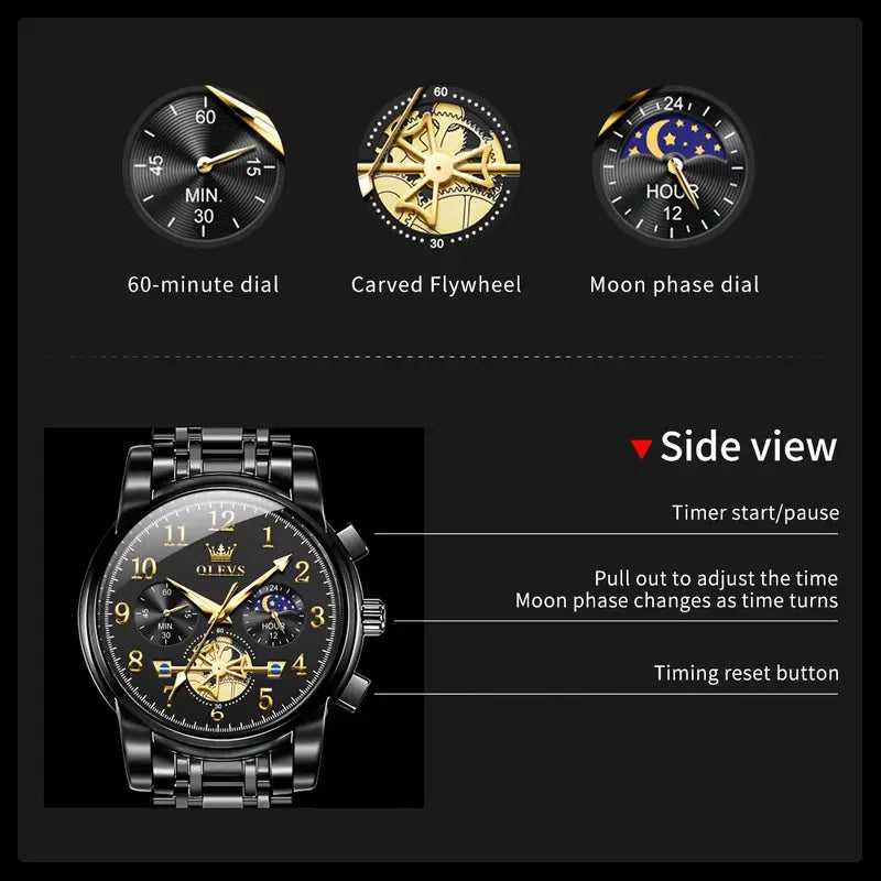 Midnight Skeleton Business Automatic Watch