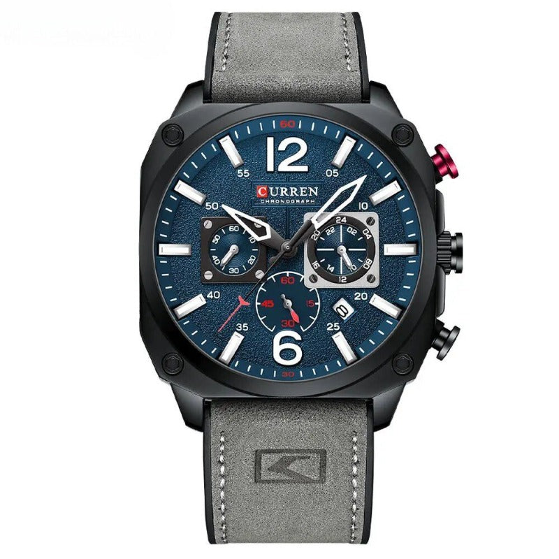 Business leather quartz wristwatch