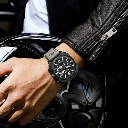 Business leather quartz wristwatch