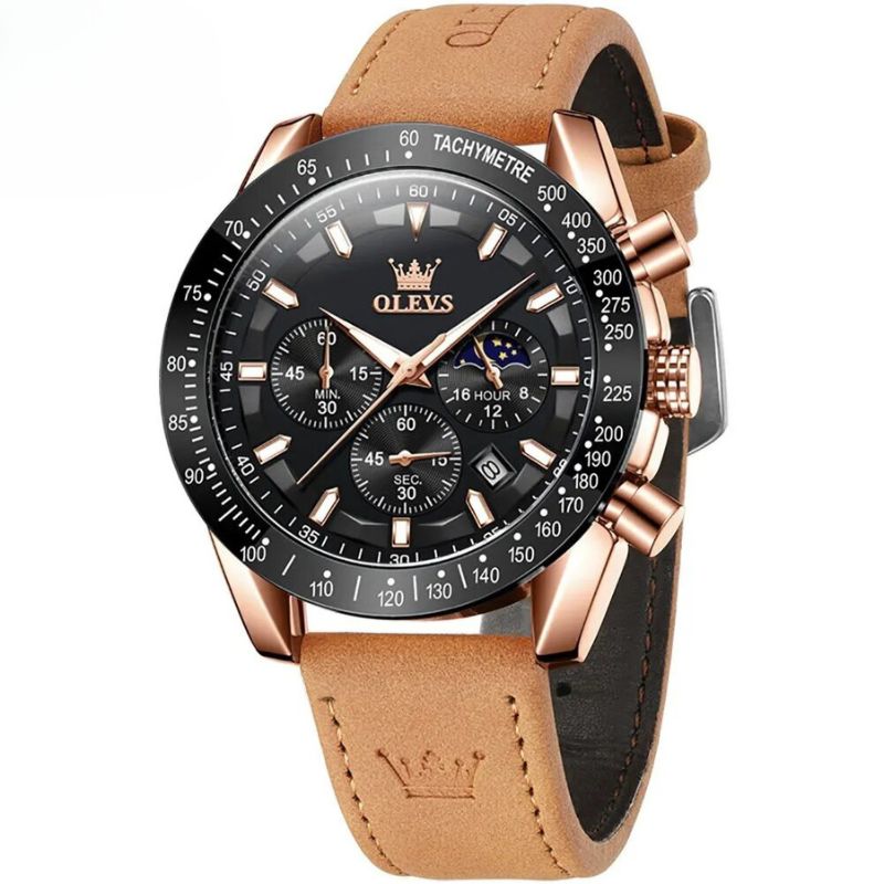 Classic leather quartz watch