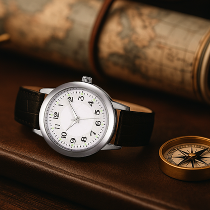 Elegant minimalist watch made of stainless steel