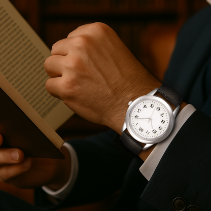 Elegant minimalist watch made of stainless steel