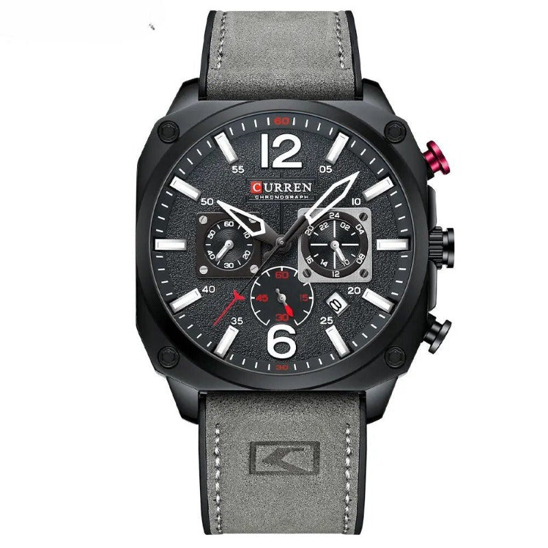 Business leather quartz wristwatch