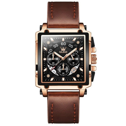 Fashion square dial chronograph watch