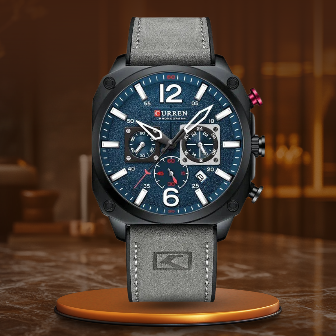 Business leather quartz wristwatch