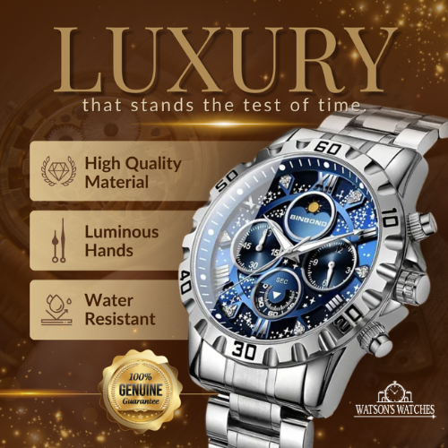 Luxury Chronograph Watch with Metal Band