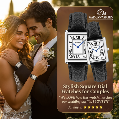 Stylish Square Dial Watches for Couples