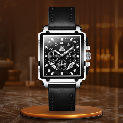 Fashion square dial chronograph watch