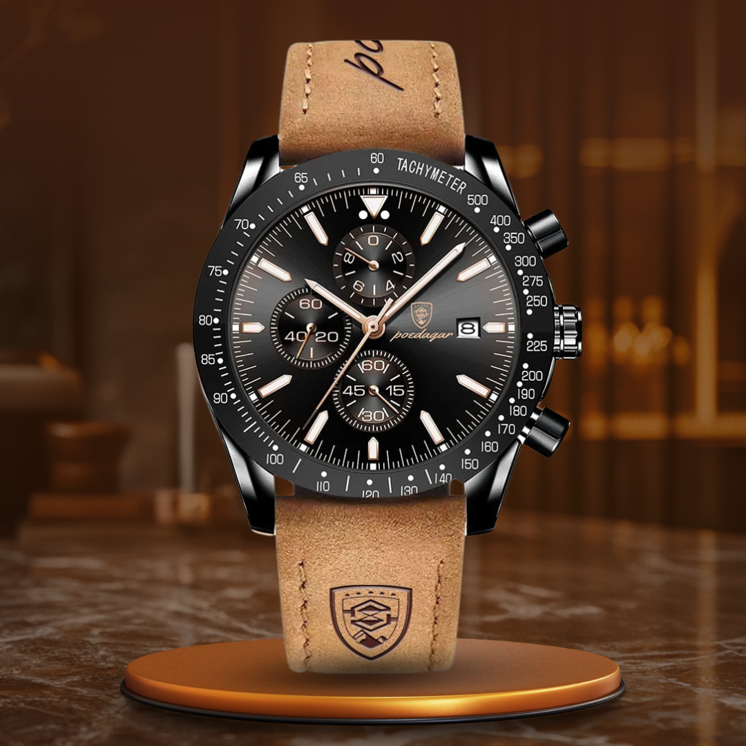 Luminous date chronograph watch