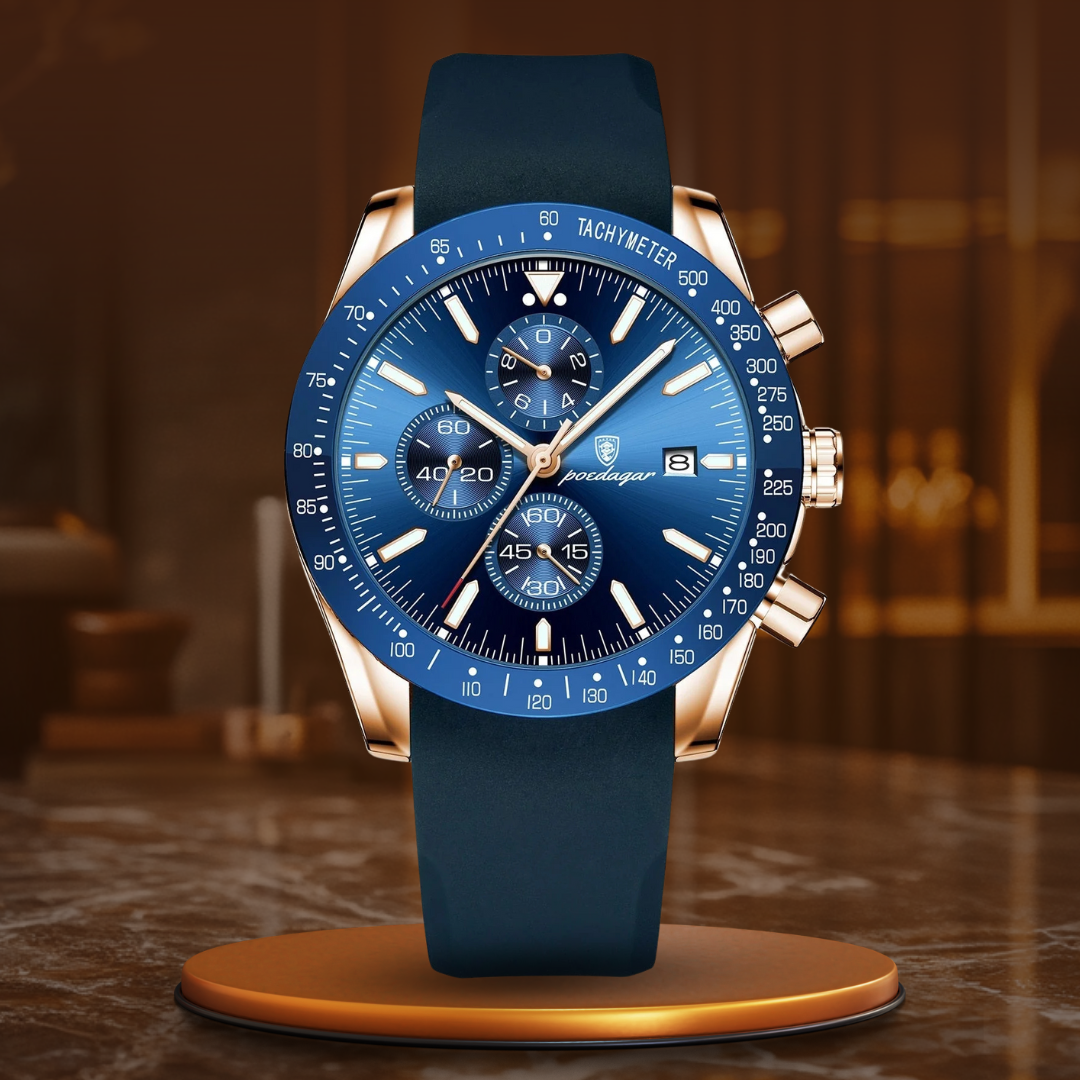 Luminous date chronograph watch
