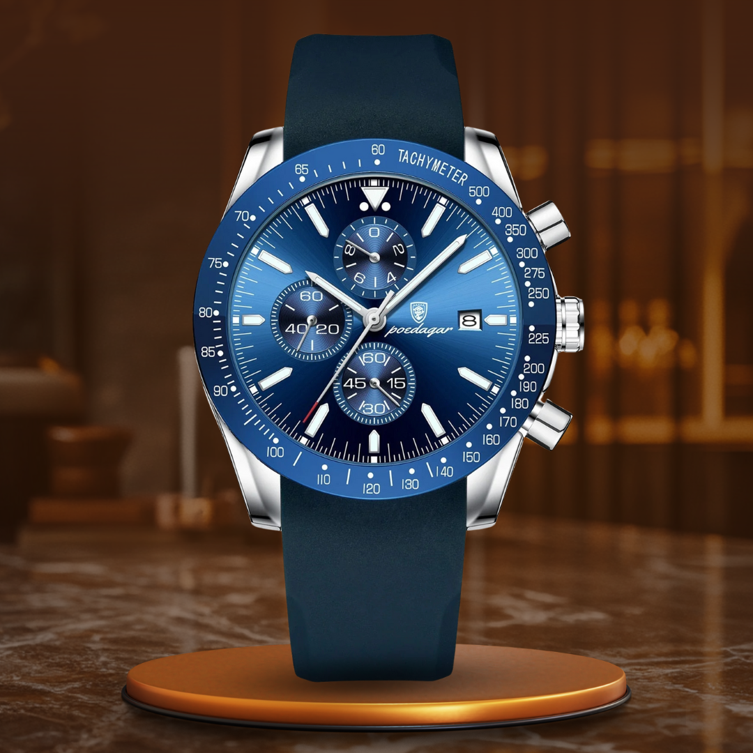 Luminous date chronograph watch