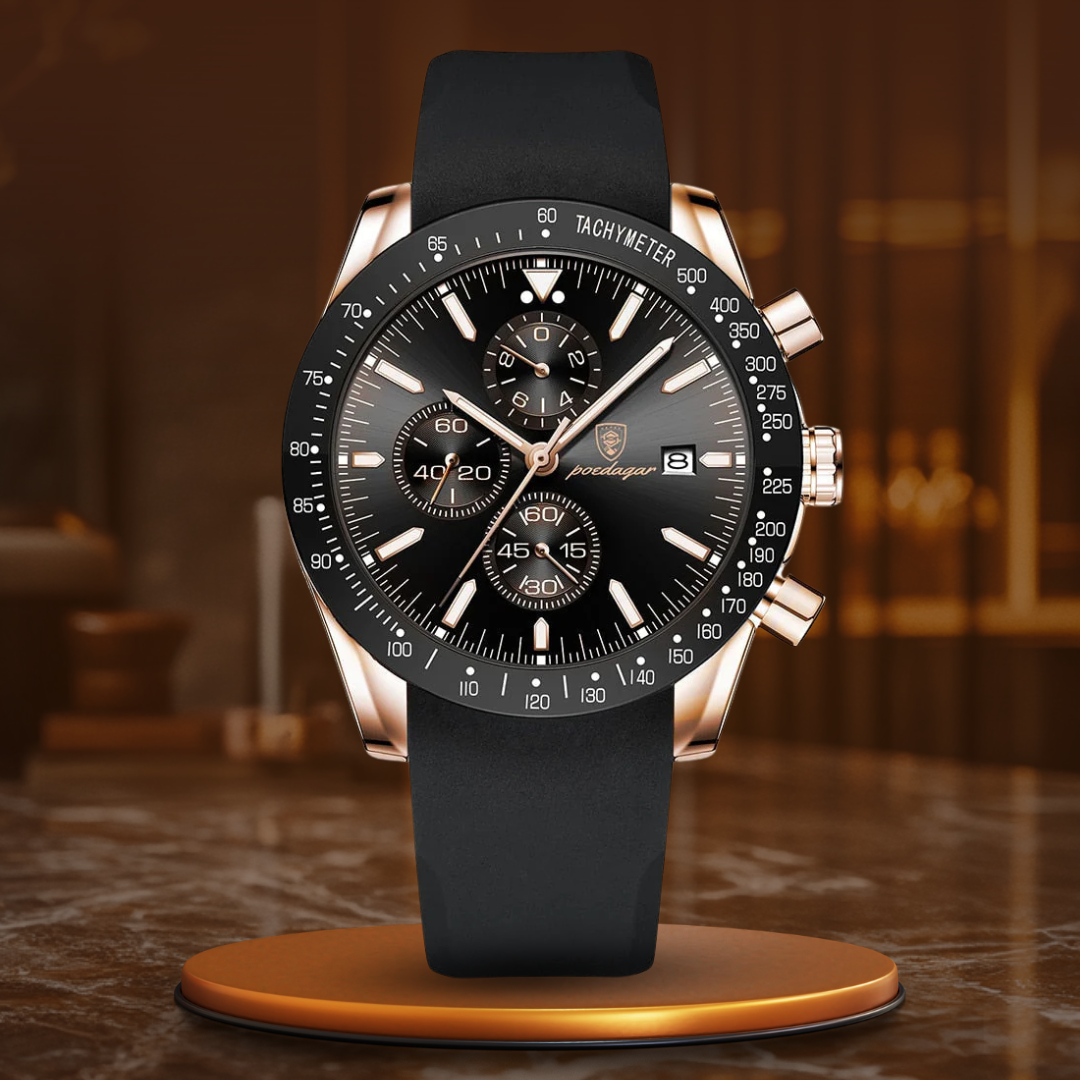 Luminous date chronograph watch