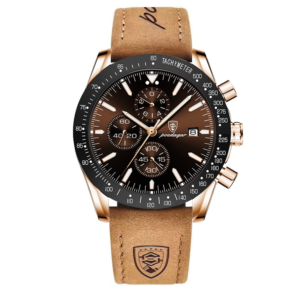 Luminous date chronograph watch