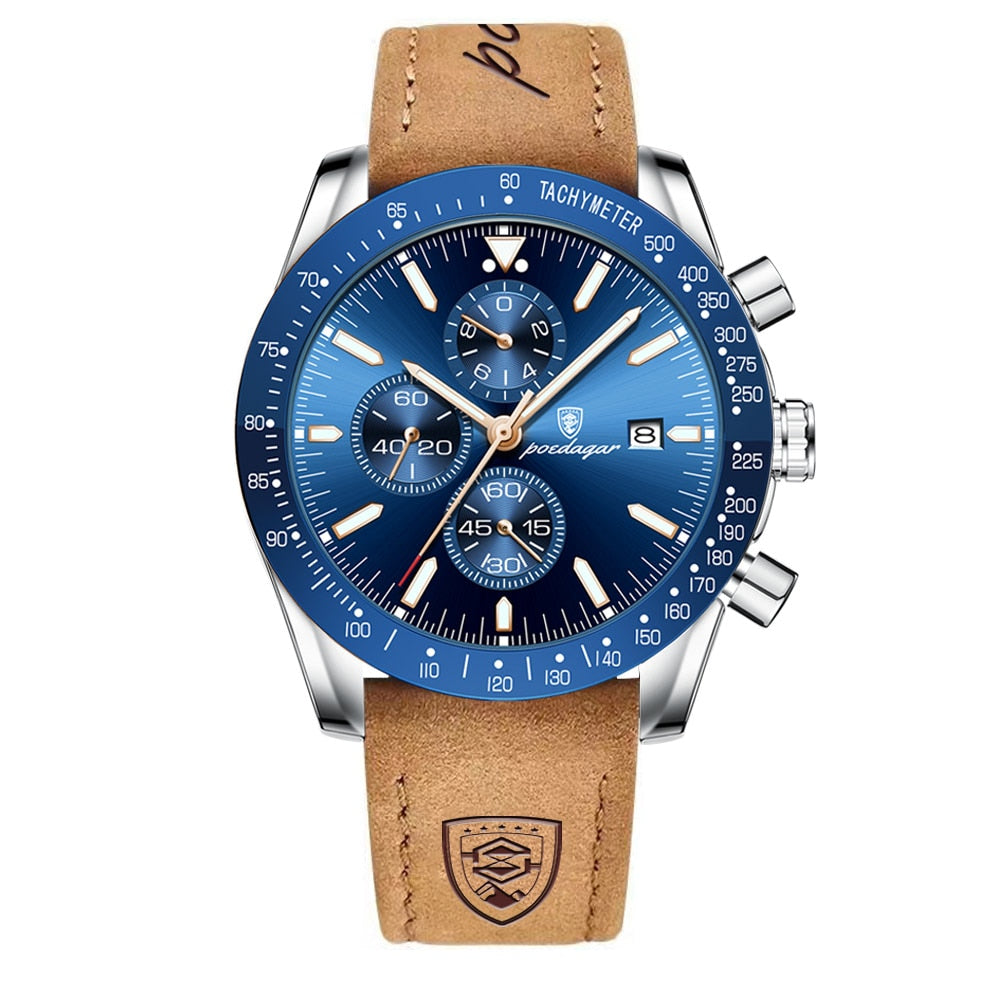 Luminous date chronograph watch