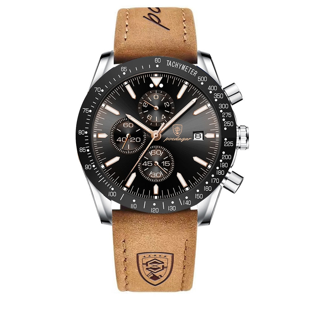 Luminous date chronograph watch