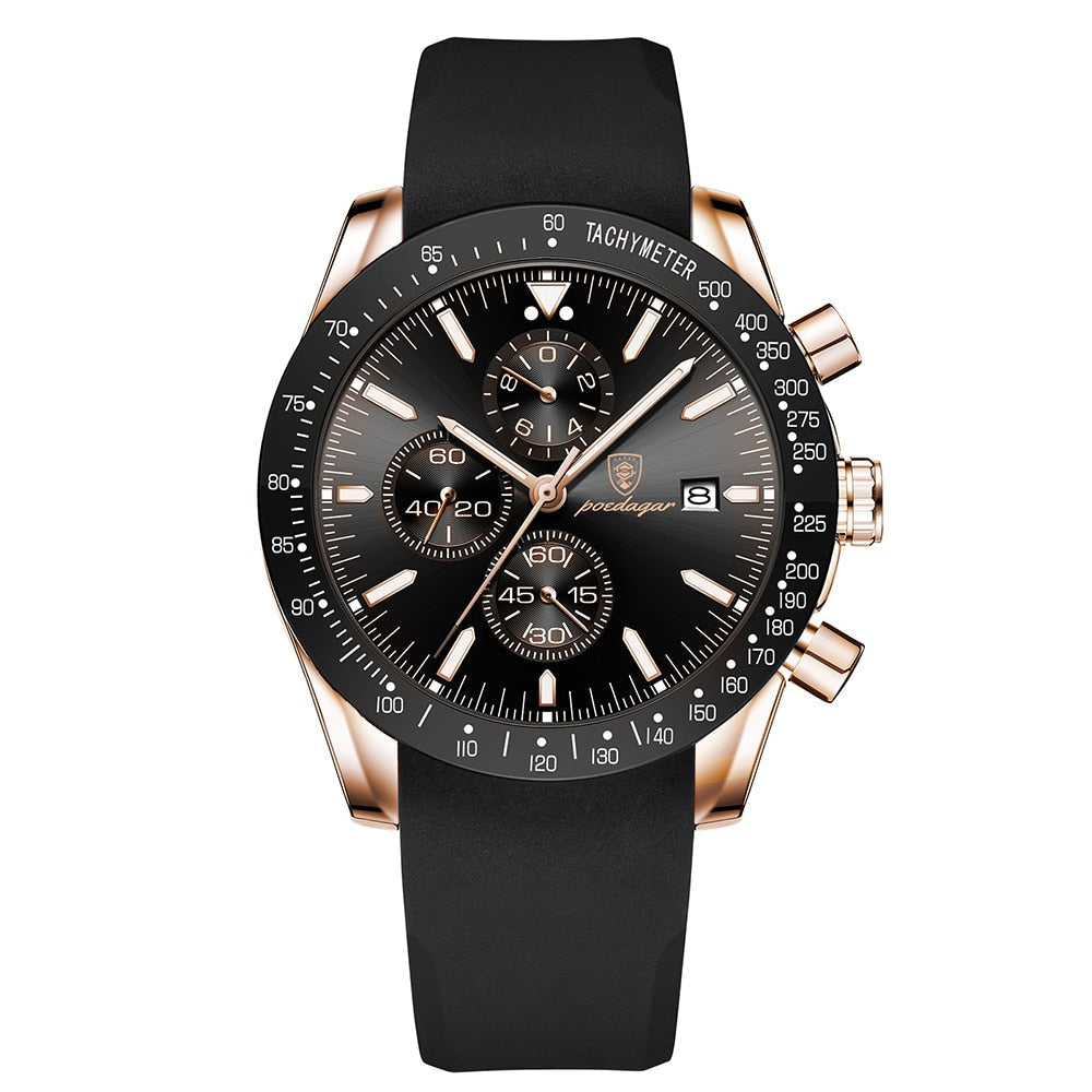 Luminous date chronograph watch