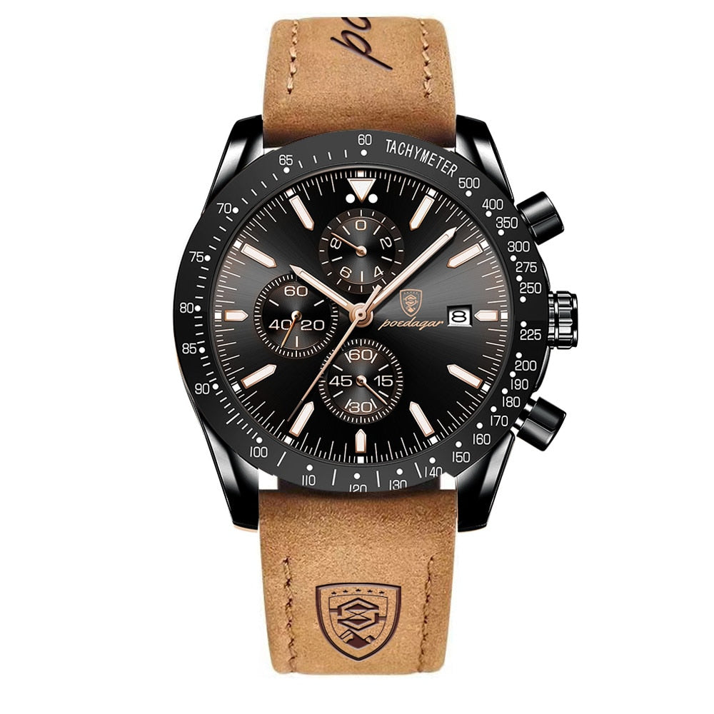 Luminous date chronograph watch