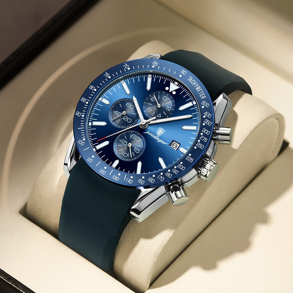 Luminous date chronograph watch