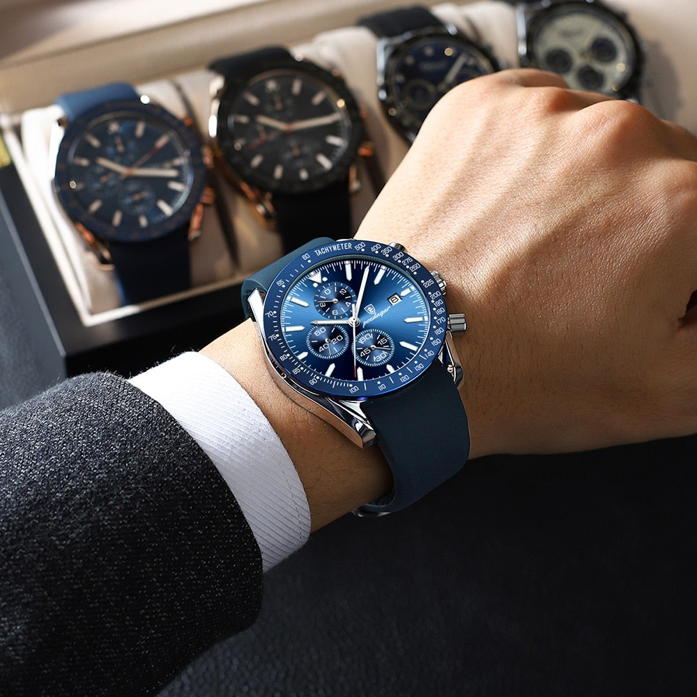 Luminous date chronograph watch